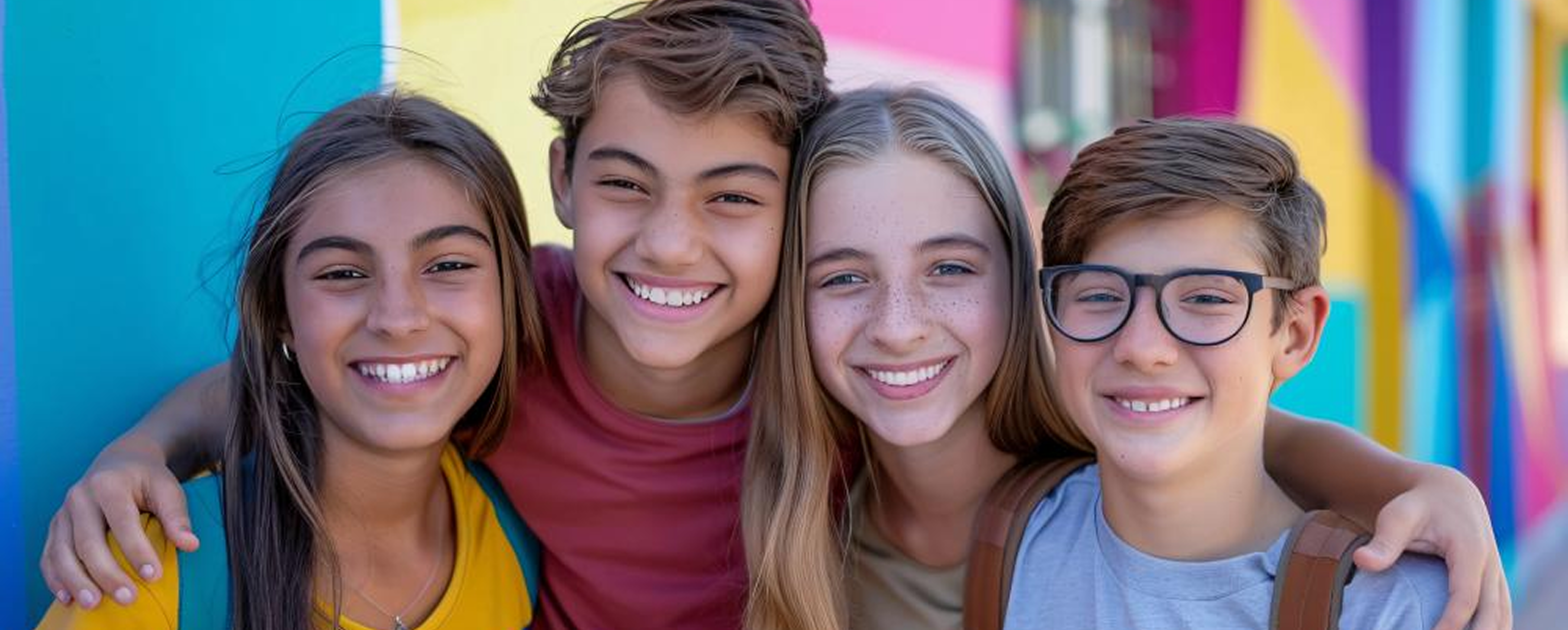 Group of youth smiling into camera
